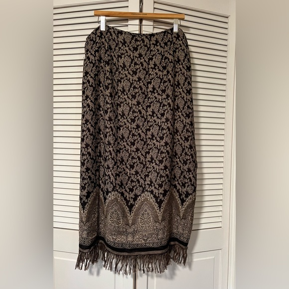 Dressbarn Wonan Dresses & Skirts - Vintage skirt NOS border print rayon lined skirt